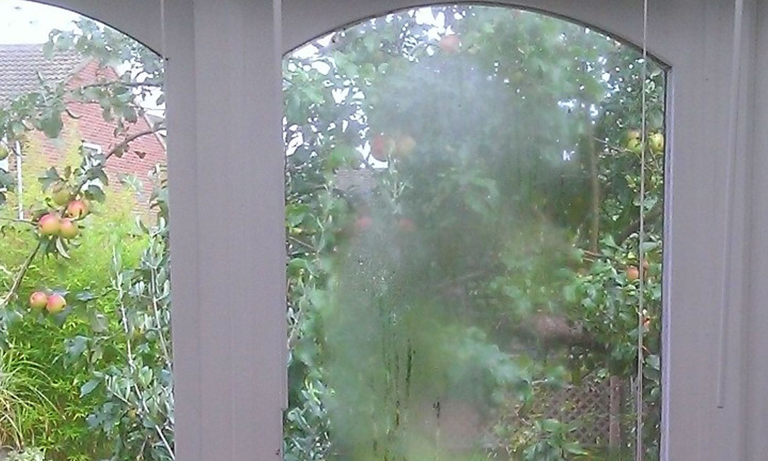 steamed window in Norwich, Norfolk